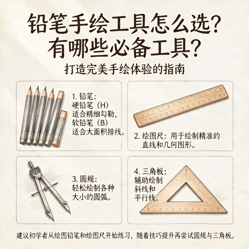 铅笔手绘工具怎么选？有哪些必备工具？