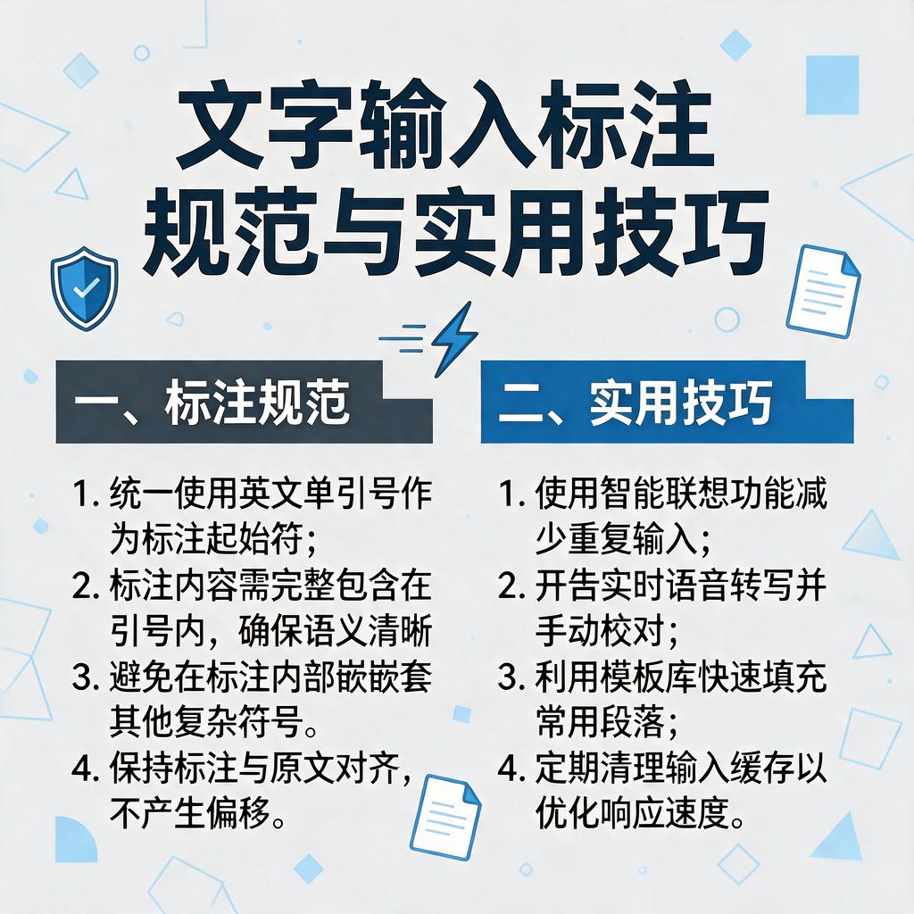 文字输入标注有哪些规范要求和实用技巧？
