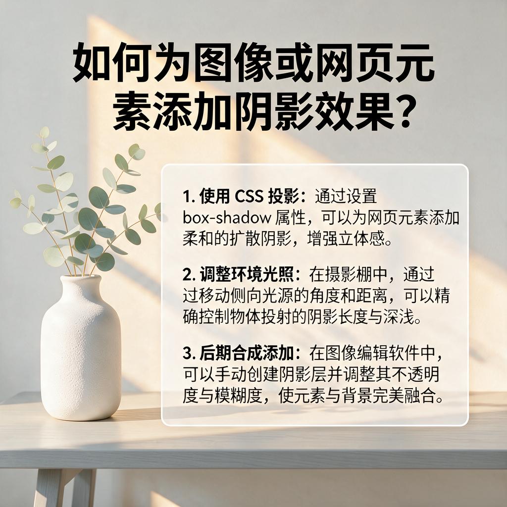 如何为图像或网页元素添加阴影效果?