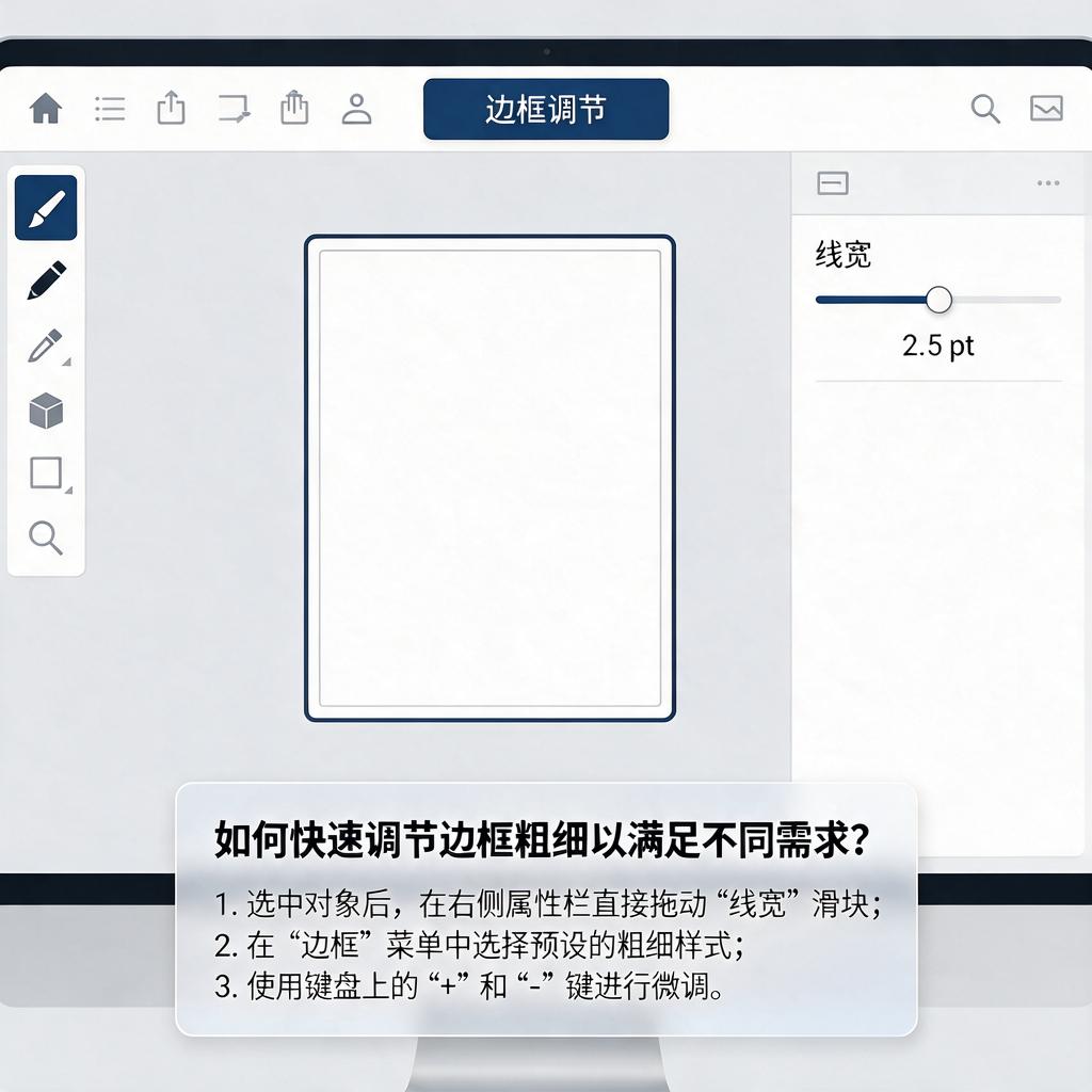 如何快速调节边框粗细以满足不同需求？