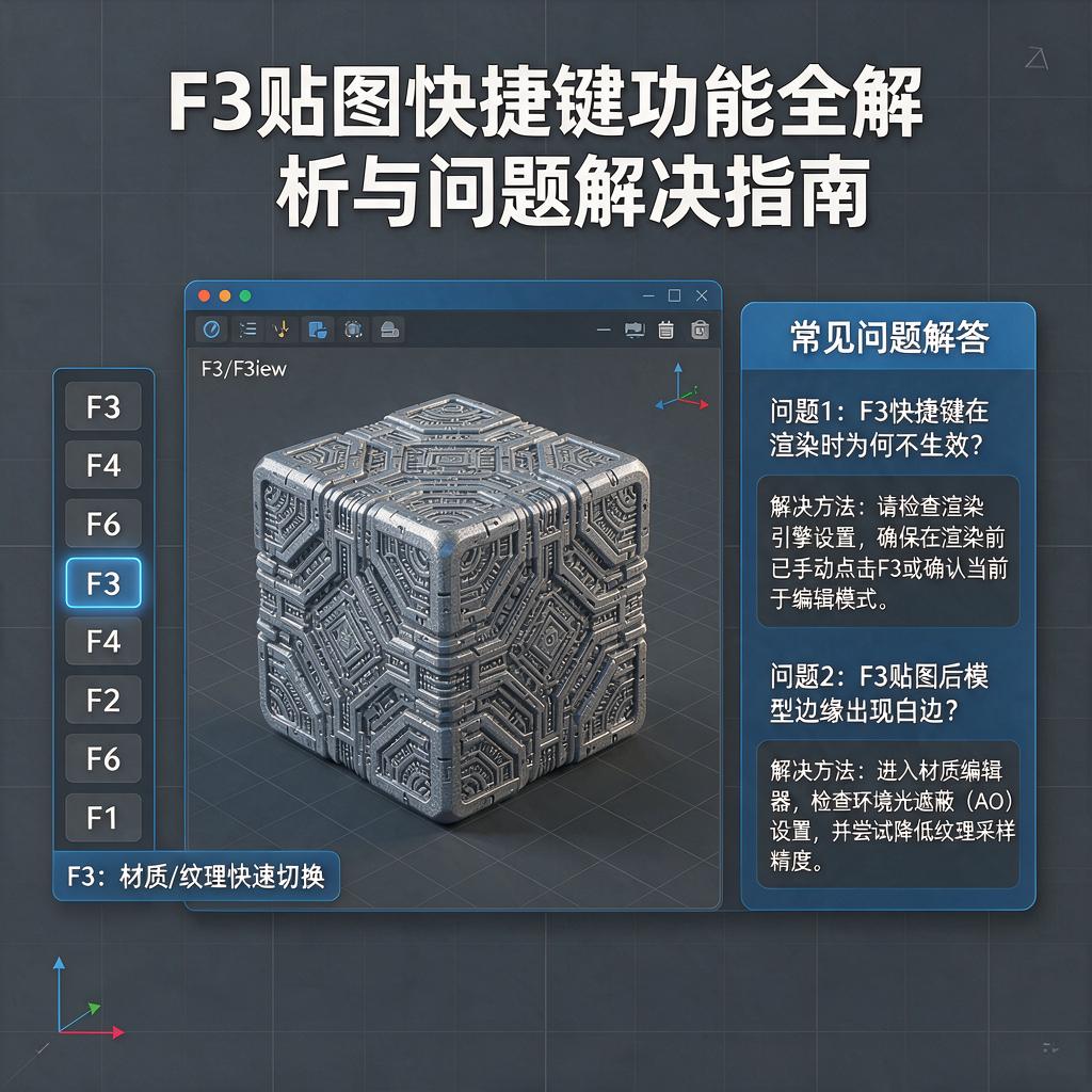 F3贴图快捷键有哪些功能及如何解决使用问题?