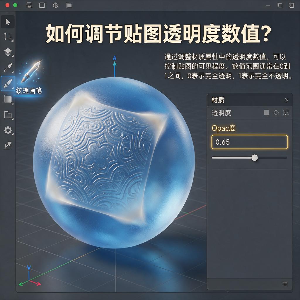 如何调节贴图透明度数值？