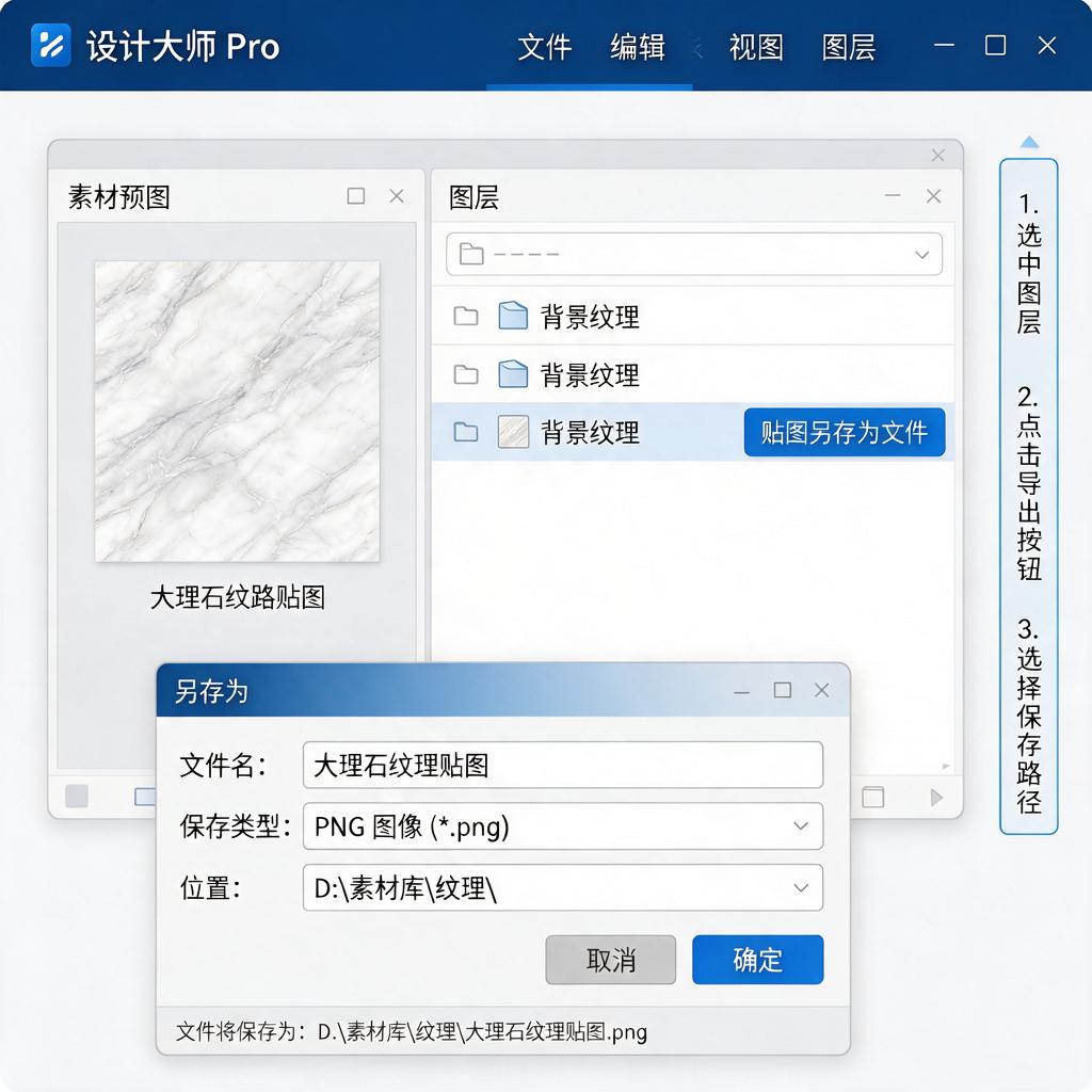 贴图另存为文件应该如何操作并查看？
