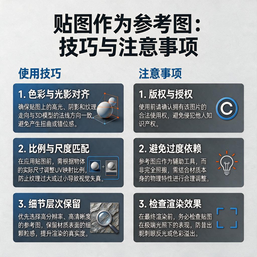 贴图作为参考图有哪些使用技巧和注意事项？