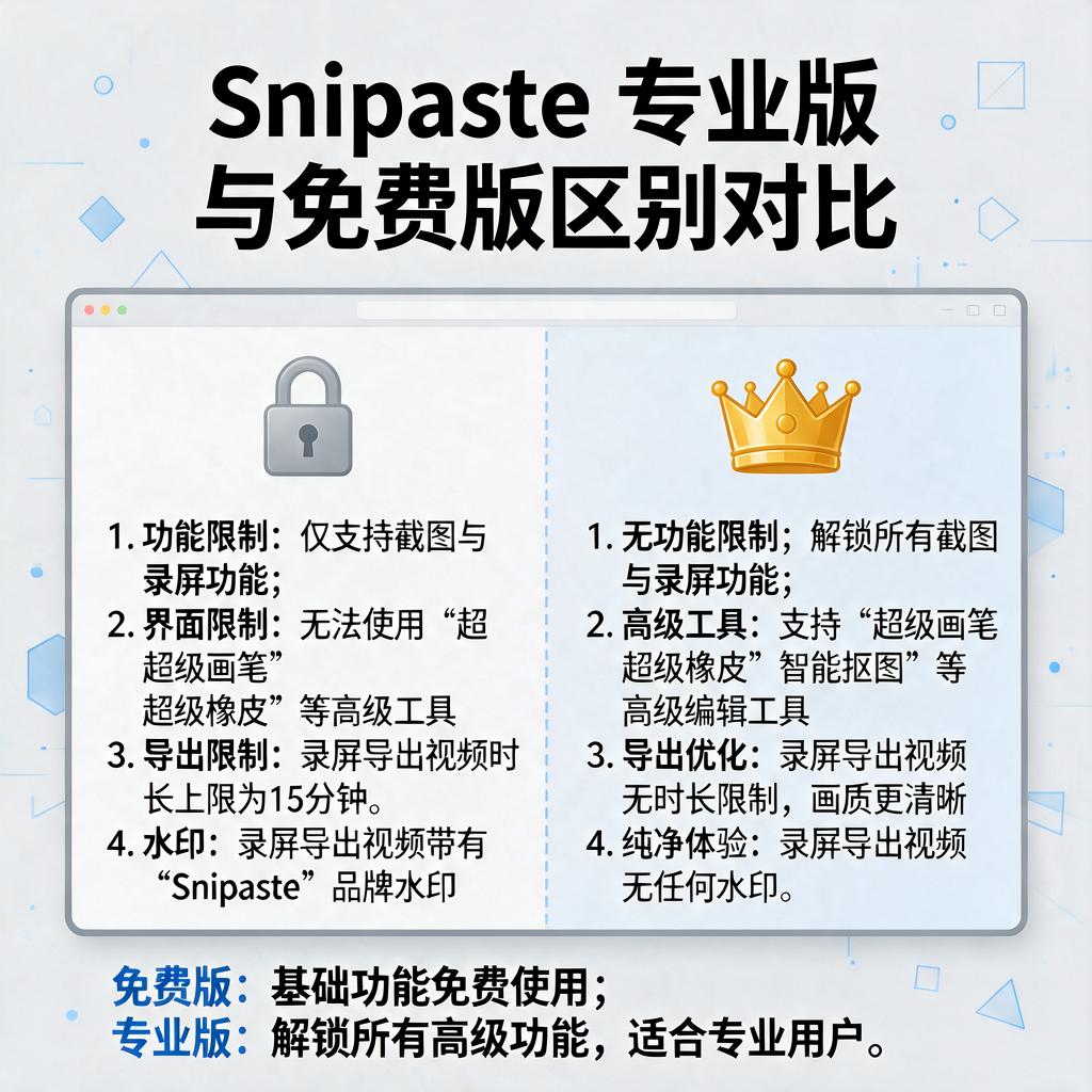 Snipaste专业版和免费版到底有哪些区别?