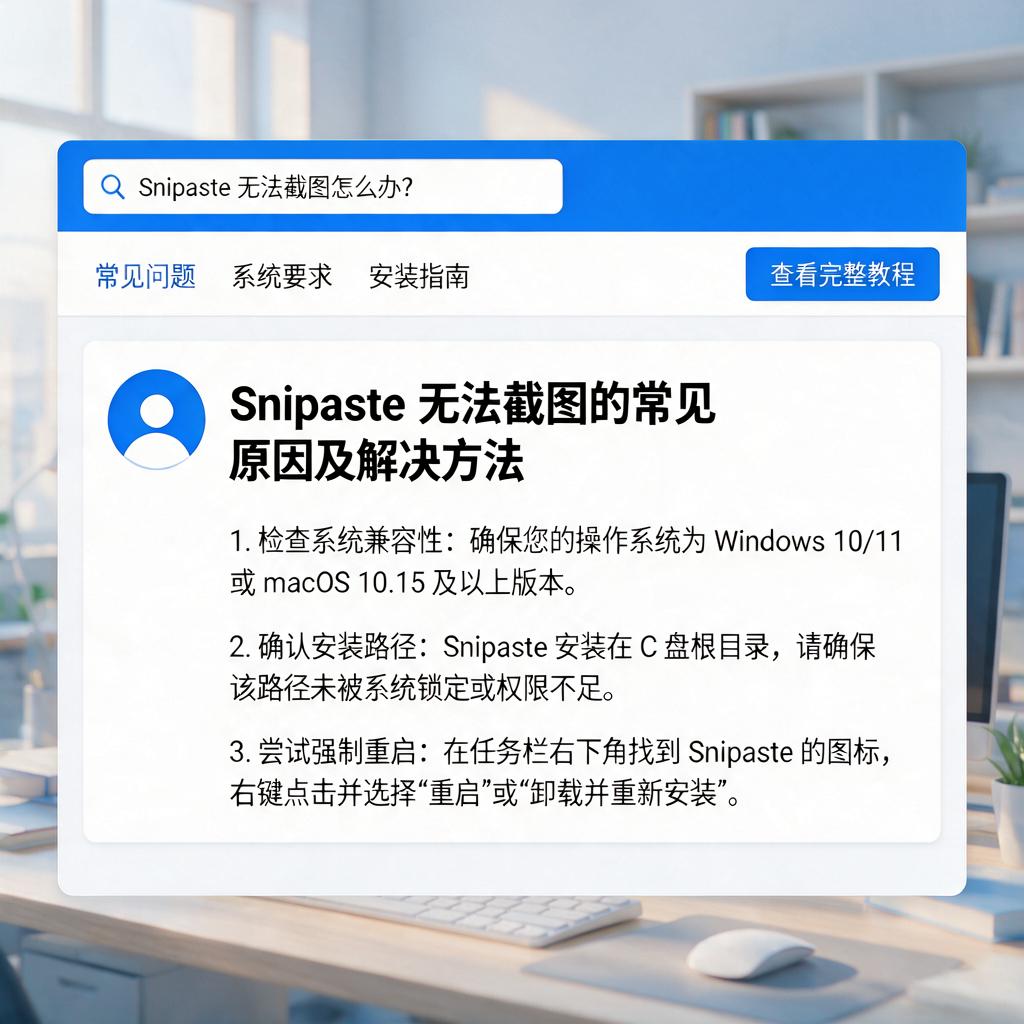 Snipaste无法截图该怎么解决？