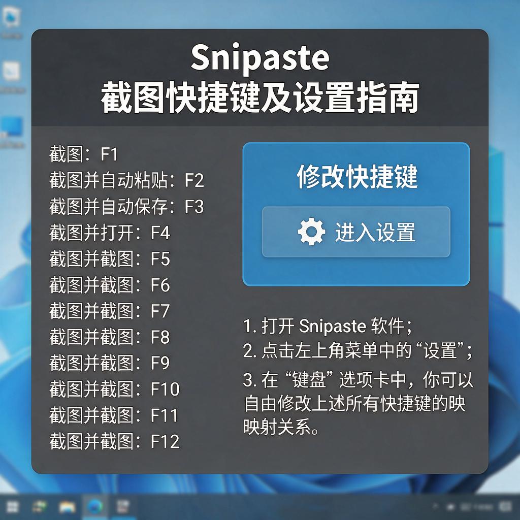 Snipaste截图快捷键都有哪些及如何修改？