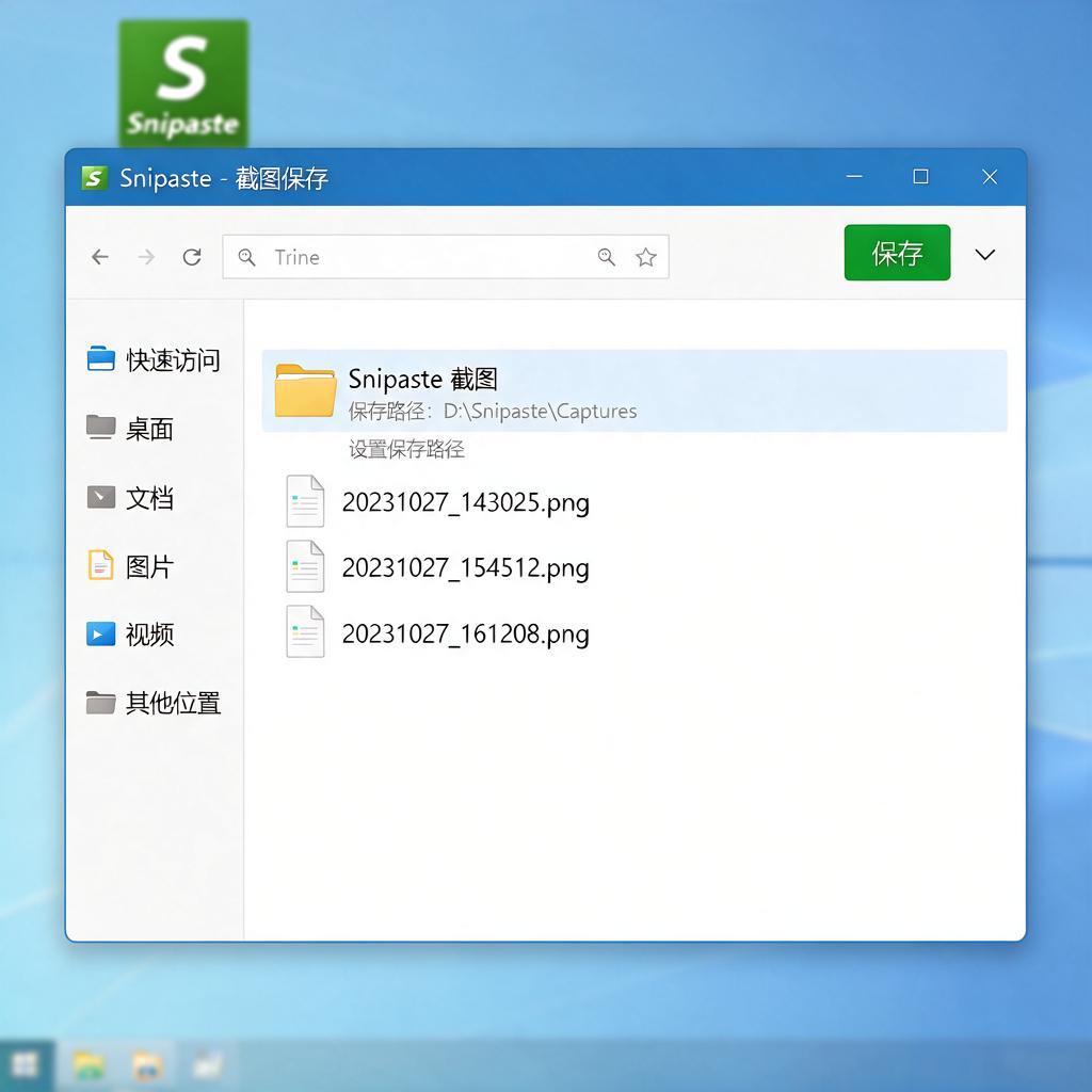 Snipaste截图后如何直接保存并设置保存路径？