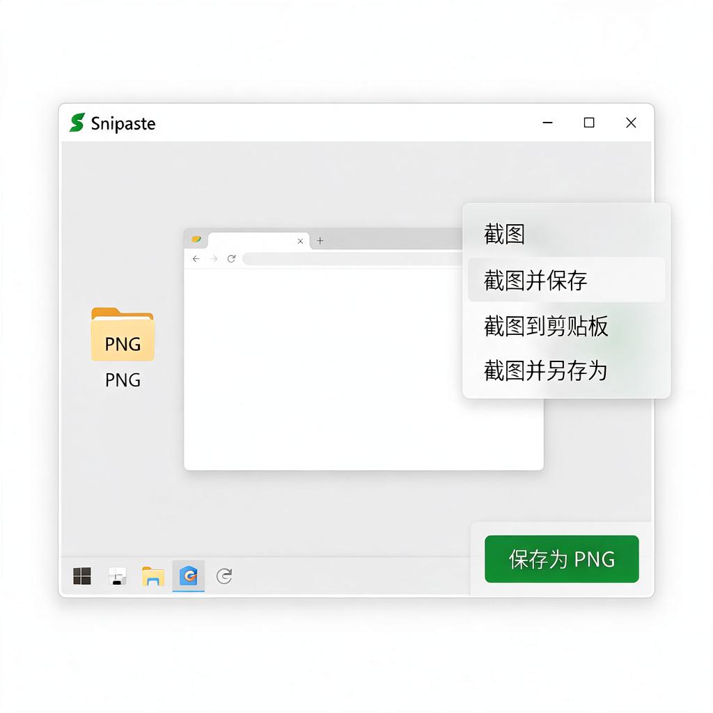 如何使用Snipaste截图并保存为PNG格式?