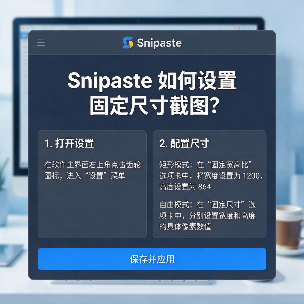 Snipaste如何设置固定尺寸截图？