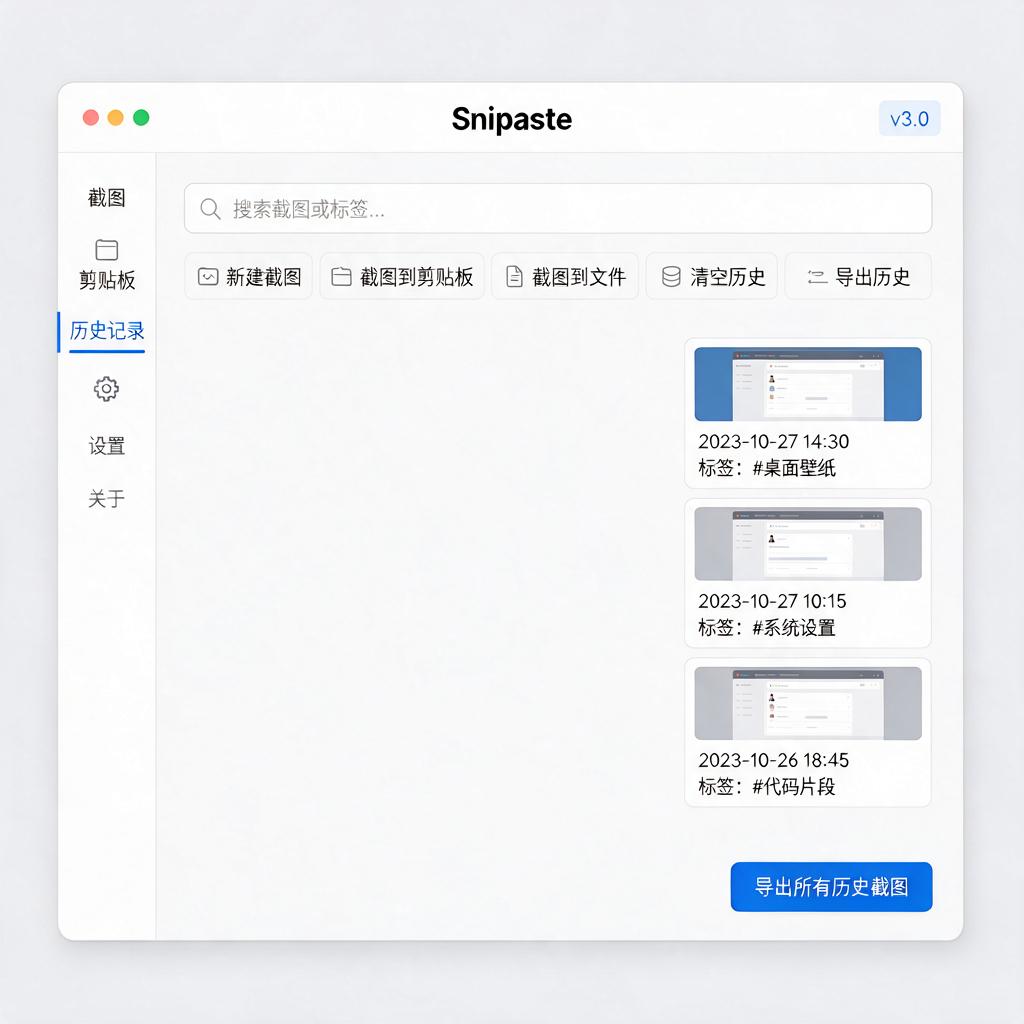 Snipaste截图历史记录如何查看和管理？