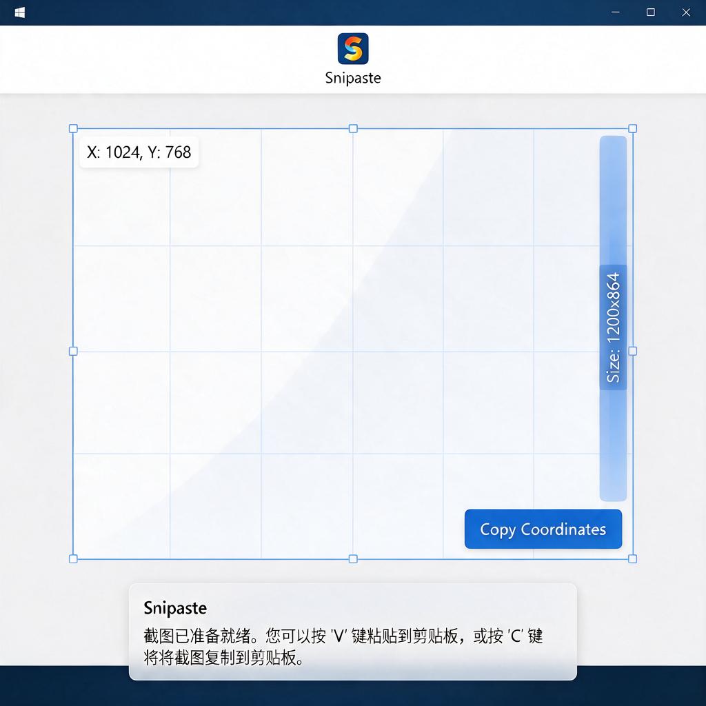Snipaste截图时如何显示坐标信息？