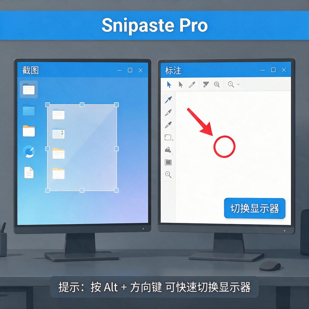 Snipaste多显示器截图怎么切换显示器？