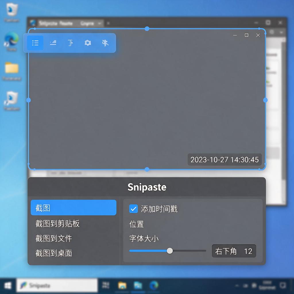 Snipaste截图如何添加日期时间戳?