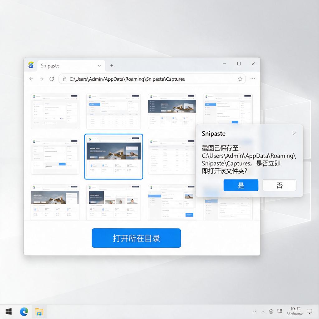 Snipaste截图后如何快速打开所在目录?
