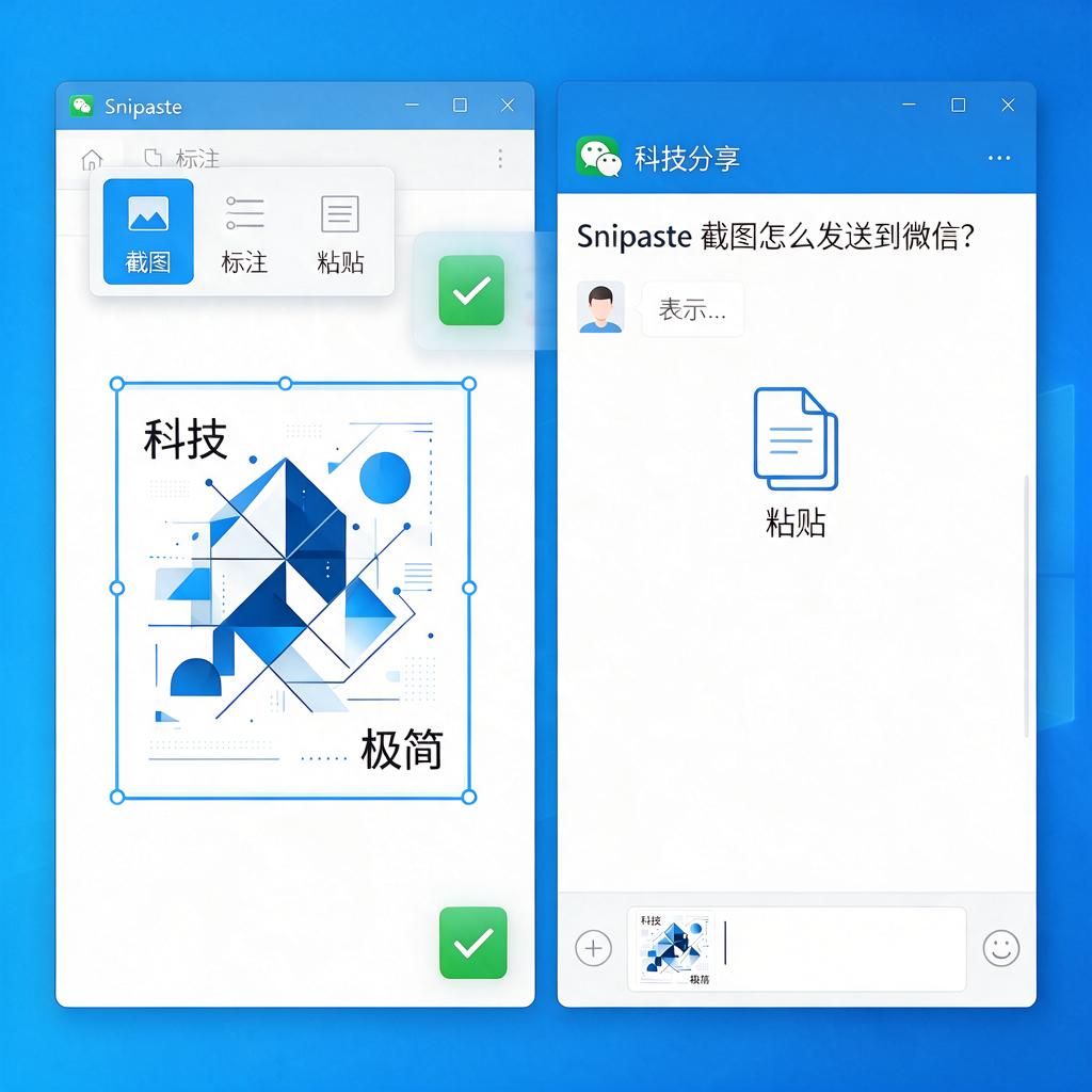 Snipaste截图怎么发送到微信？