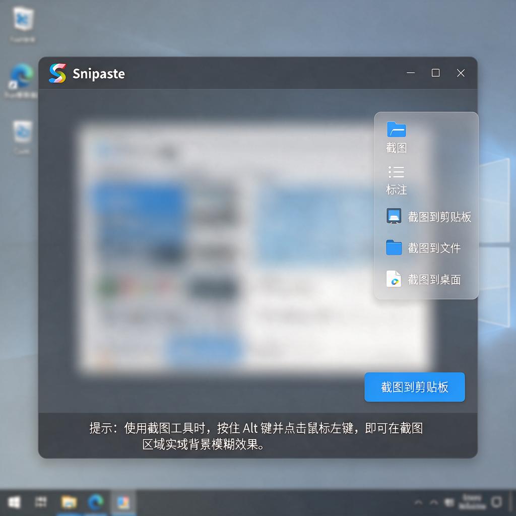 Snipaste截图如何实现模糊背景效果？