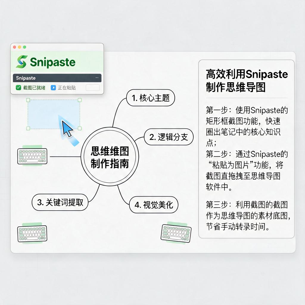 如何用Snipaste截图高效辅助制作思维导图?