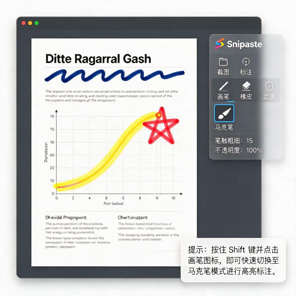 Snipaste贴图如何用马克笔进行高亮标注？