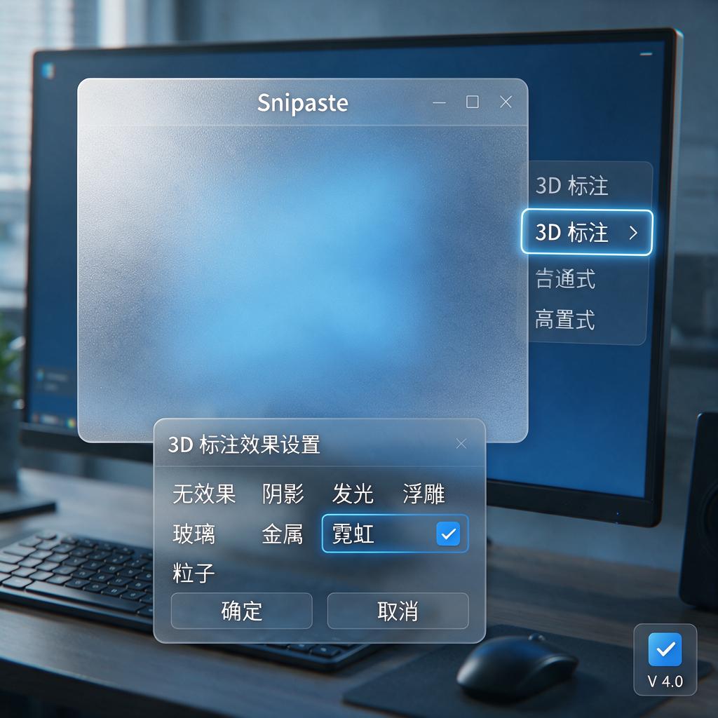 Snipaste如何实现标注立体效果?