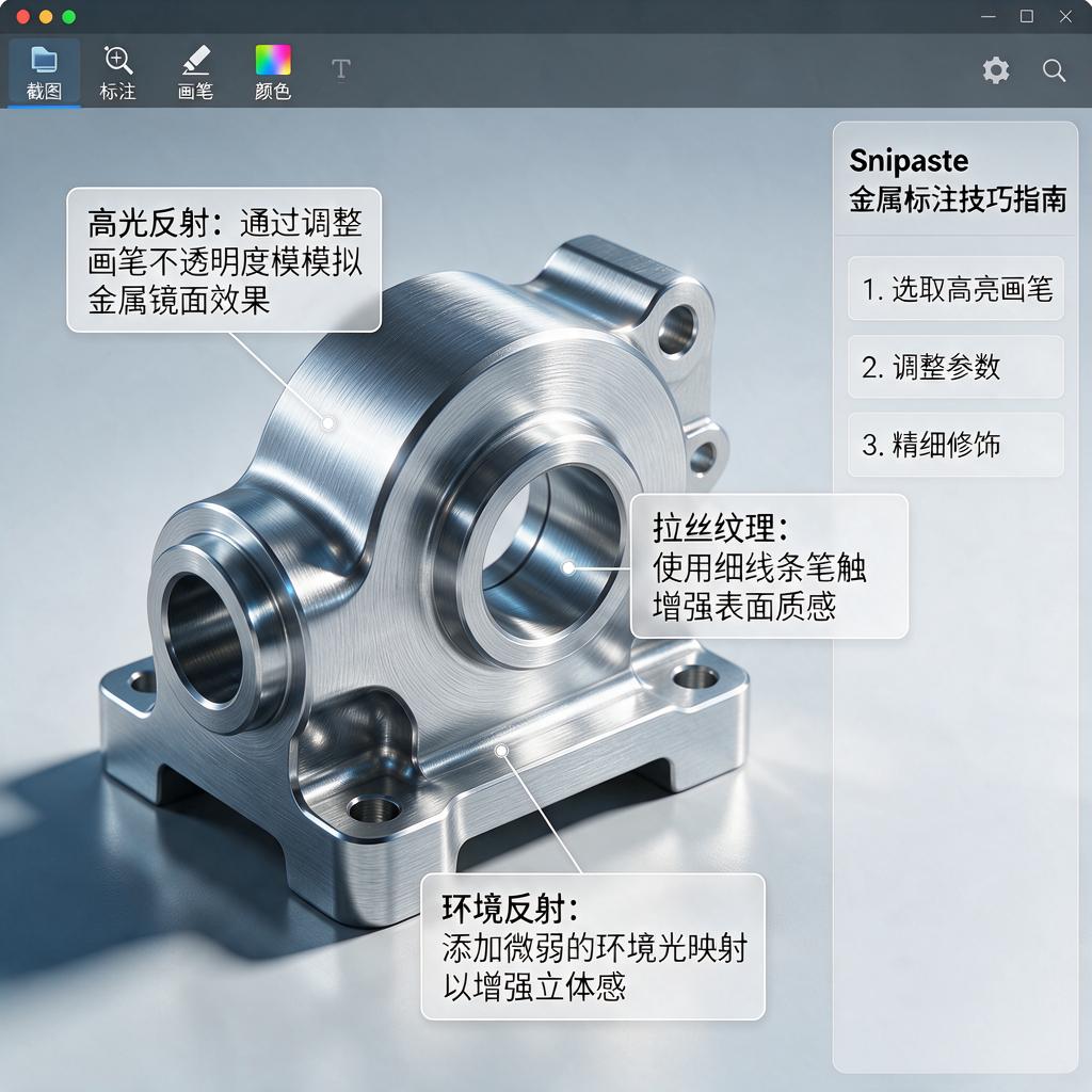 如何用Snipaste实现金属质感标注效果?