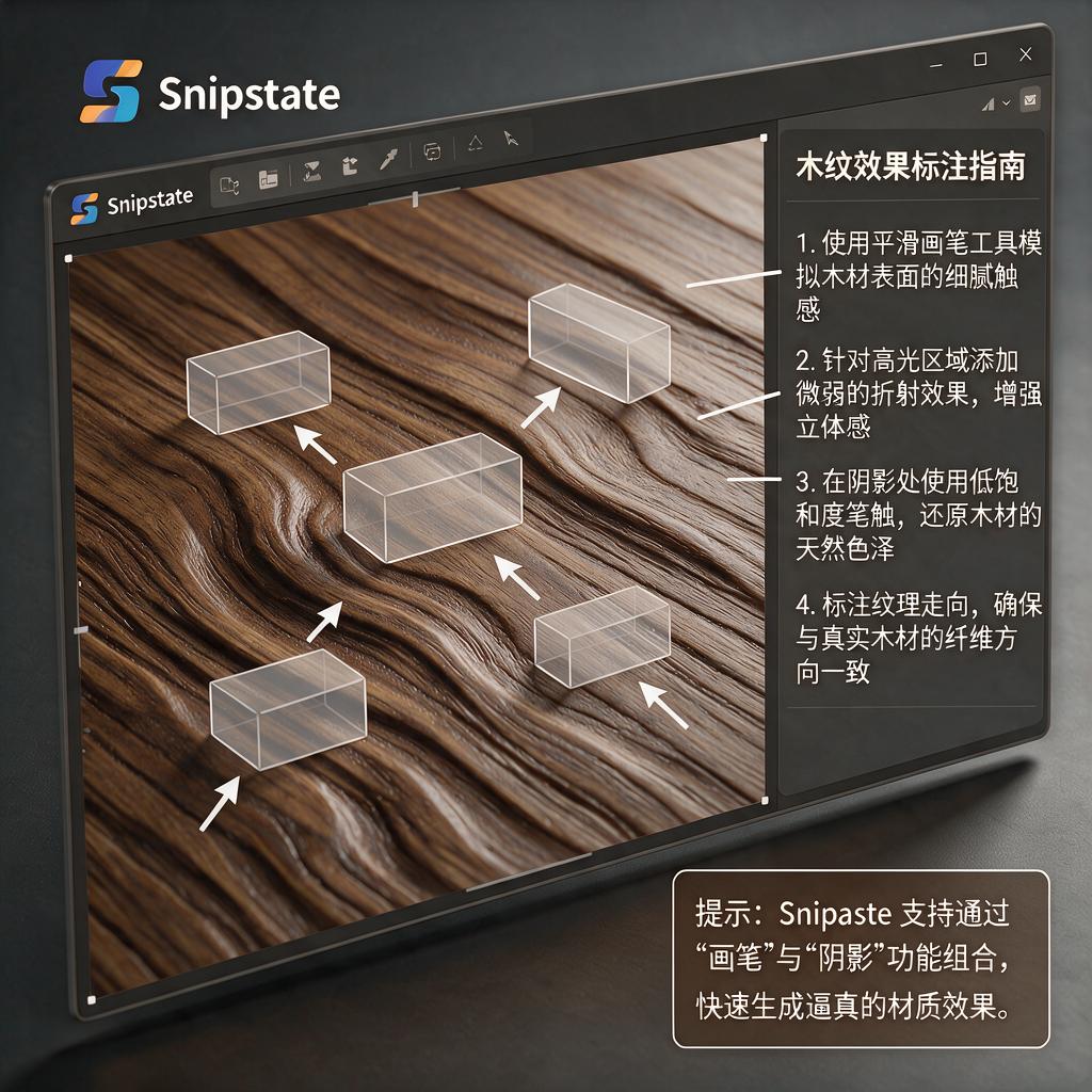Snipaste如何标注出逼真的木纹效果?