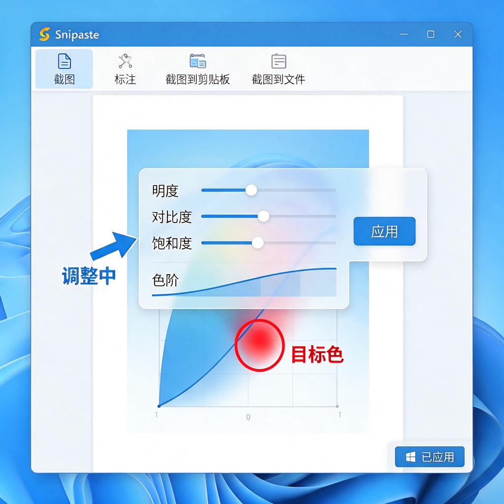 Snipaste如何进行标注色阶调整？