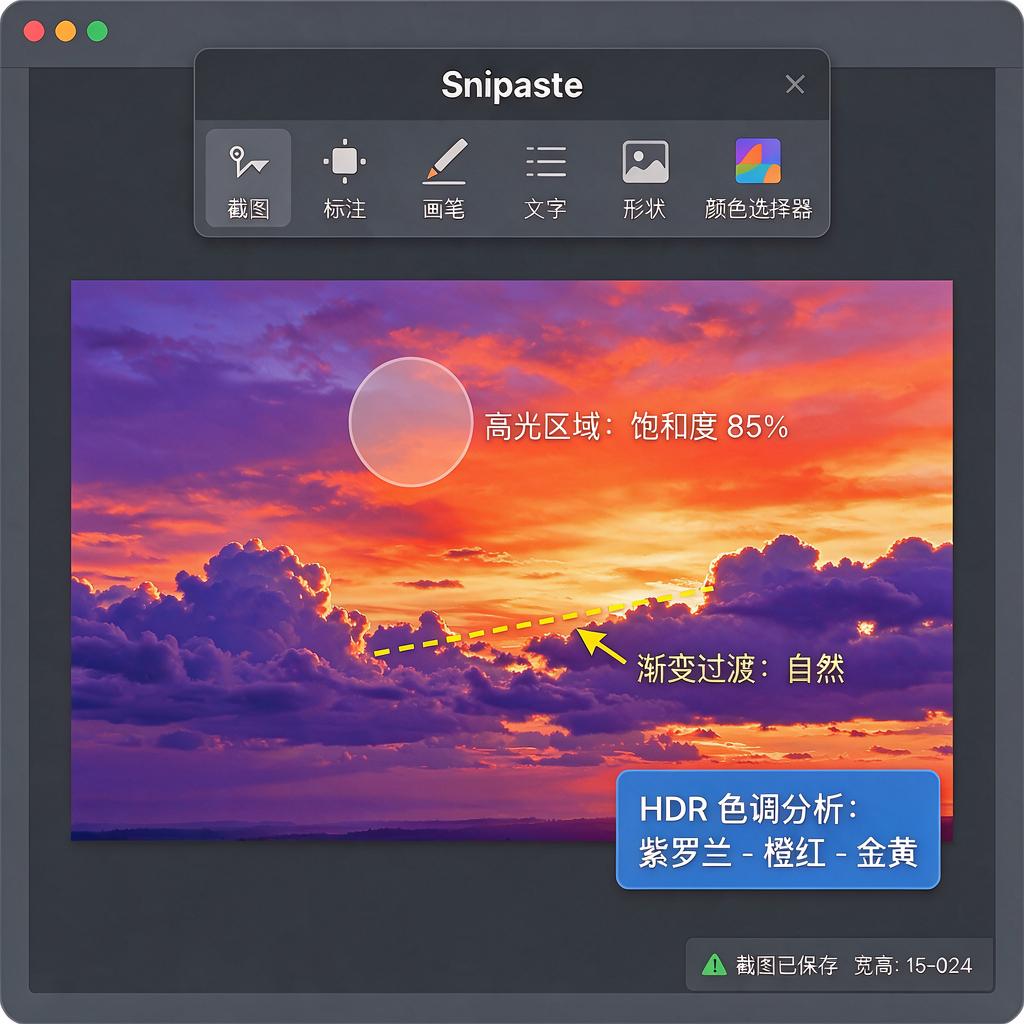 Snipaste如何有效标注HDR色调?