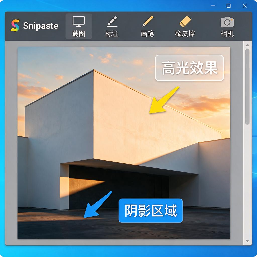 Snipaste如何标注阴影高光效果?