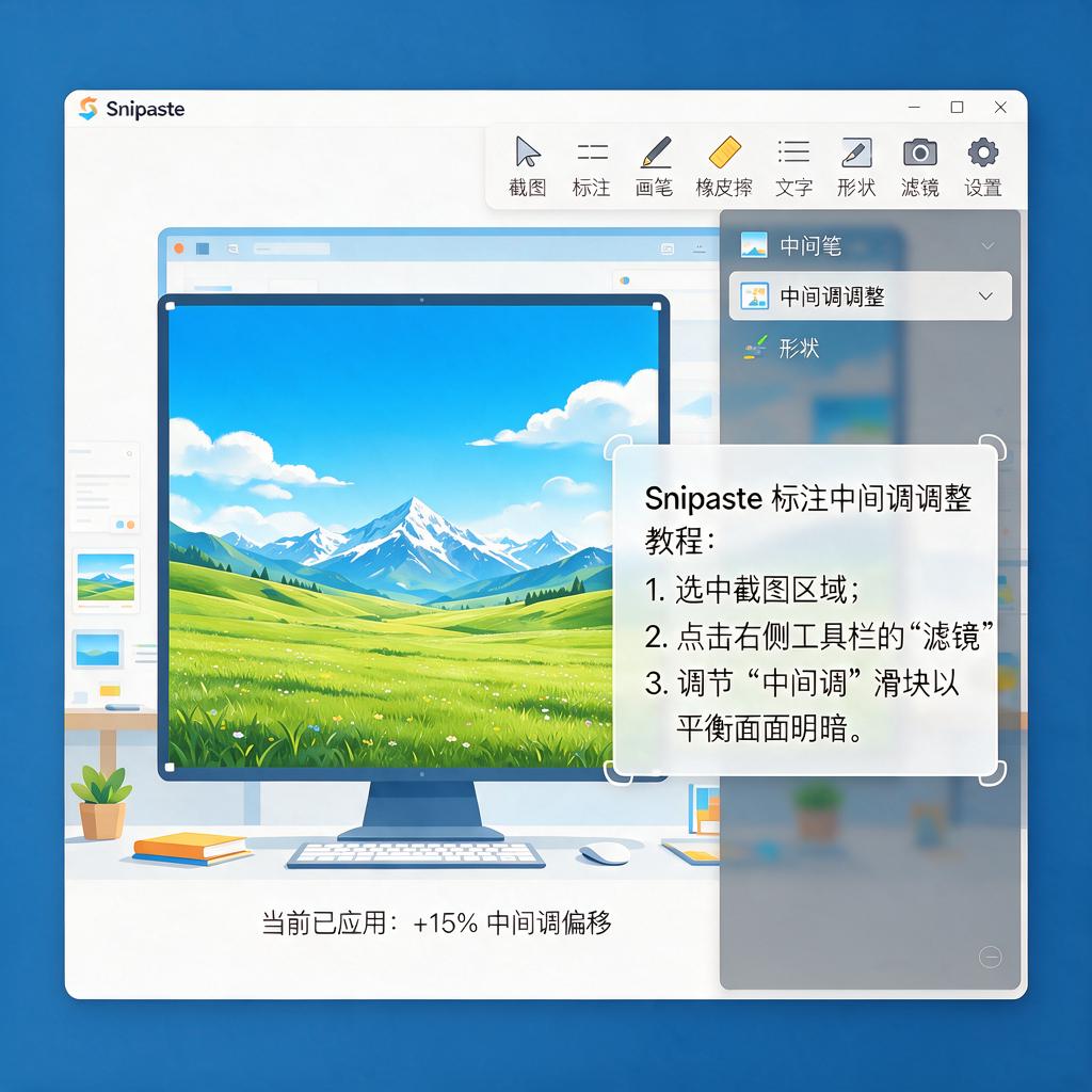 Snipaste如何进行标注中间调调整?