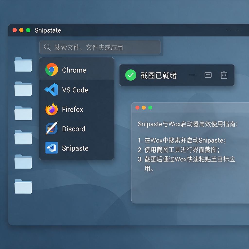 Snipaste如何配合Wox启动器高效使用?