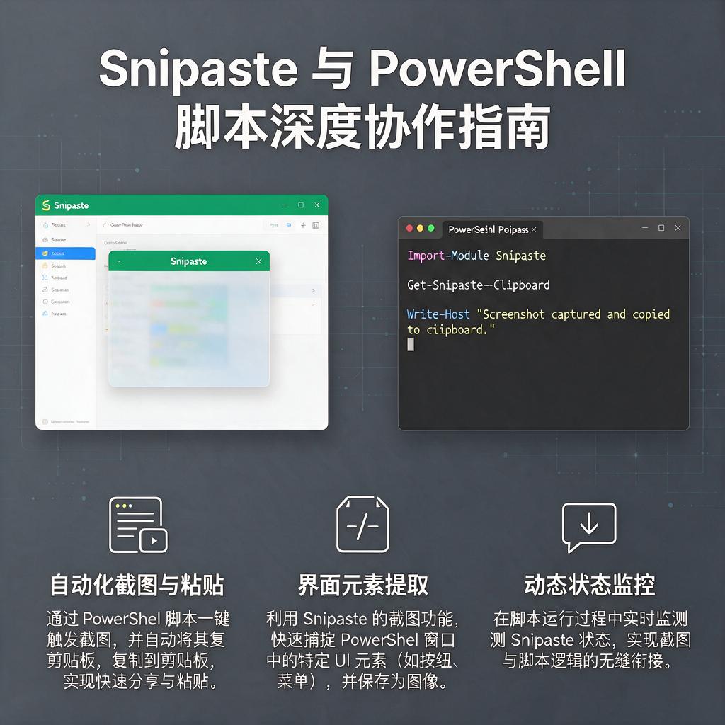 Snipaste如何配合PowerShell脚本实现哪些功能?