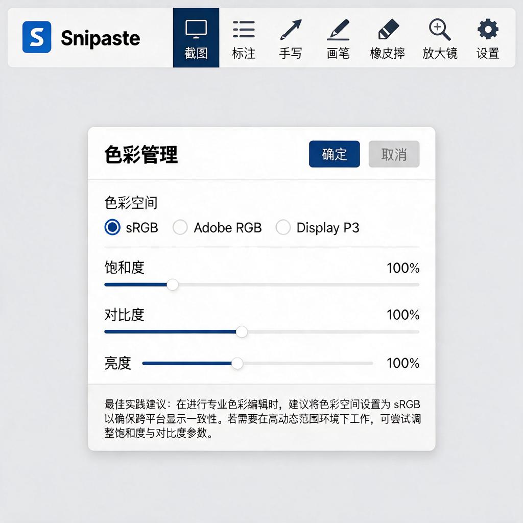 Snipaste色彩管理设置怎么操作最佳？