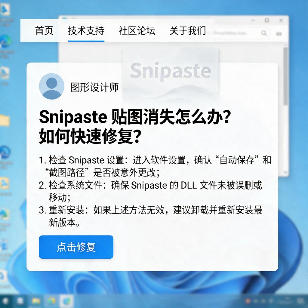 Snipaste贴图消失怎么办?如何快速修复?