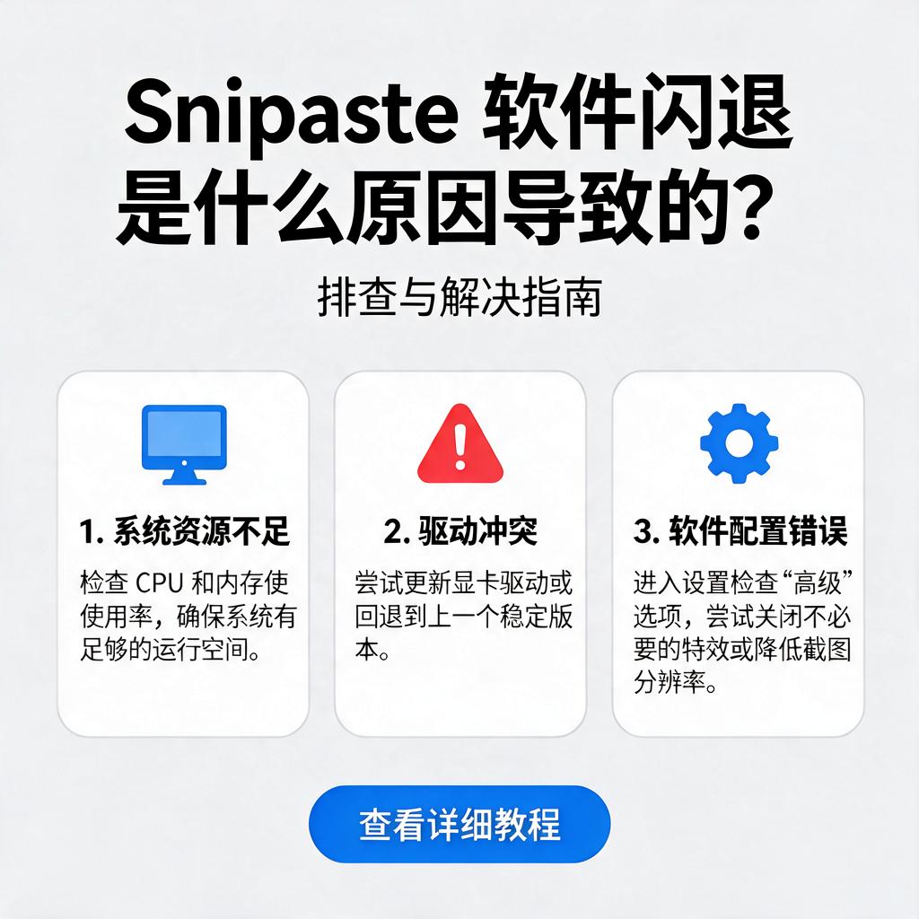 Snipaste软件闪退是什么原因导致的?