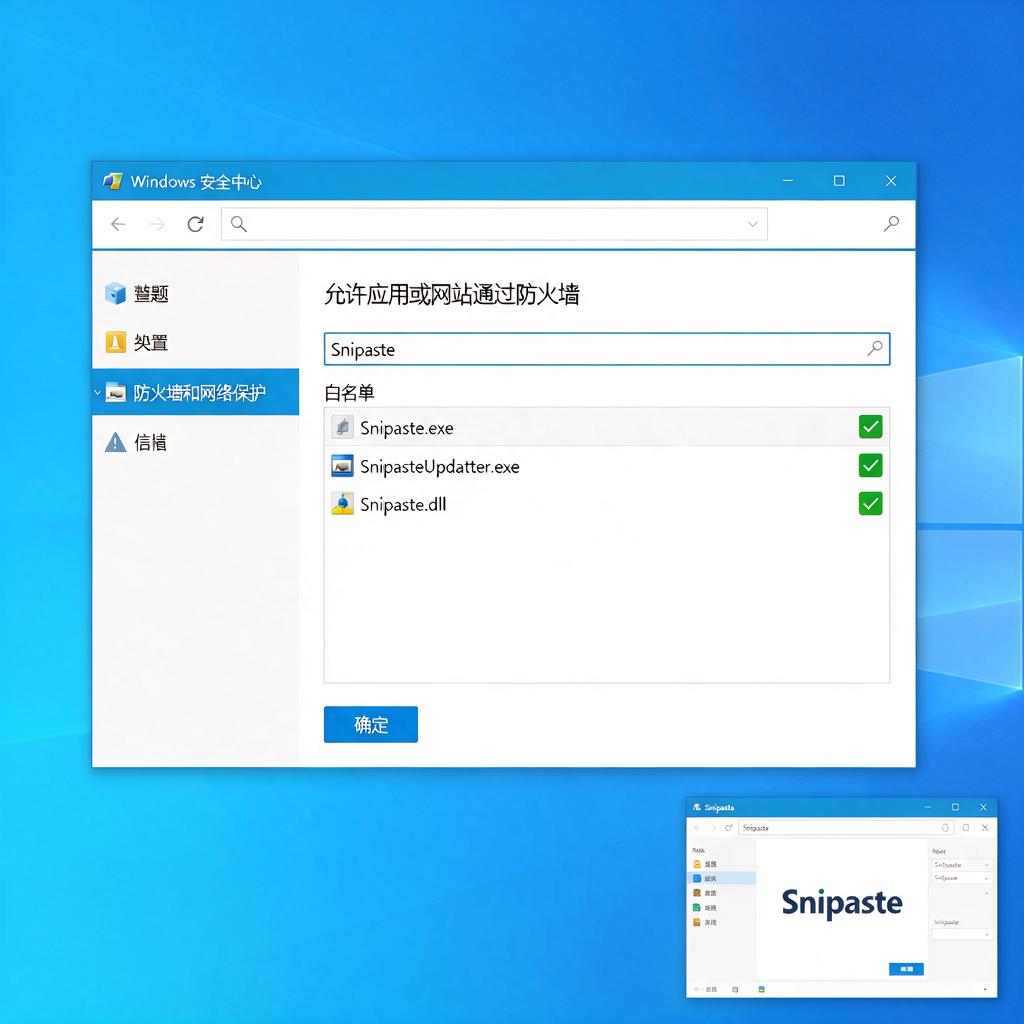 Snipaste如何添加到防火墙白名单中？