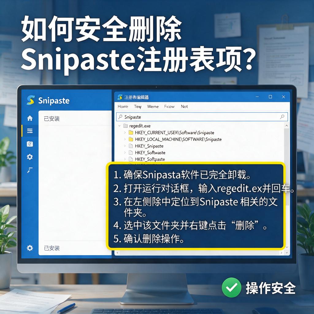 如何安全删除Snipaste注册表项?
