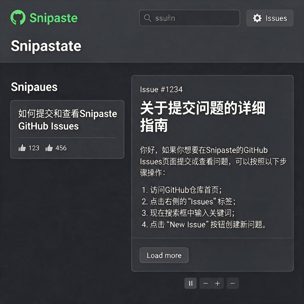 如何在Snipaste GitHub Issues页面提交和查看问题?
