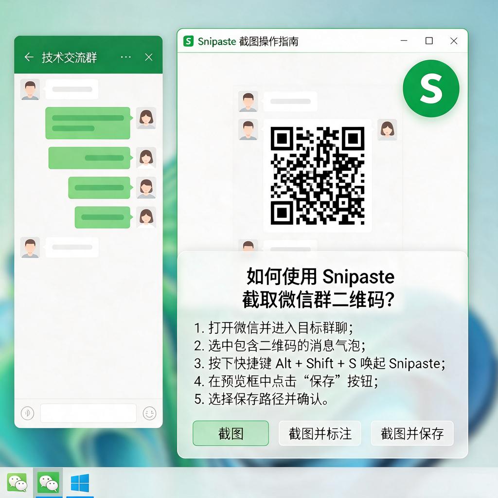 如何使用Snipaste截取微信群二维码?