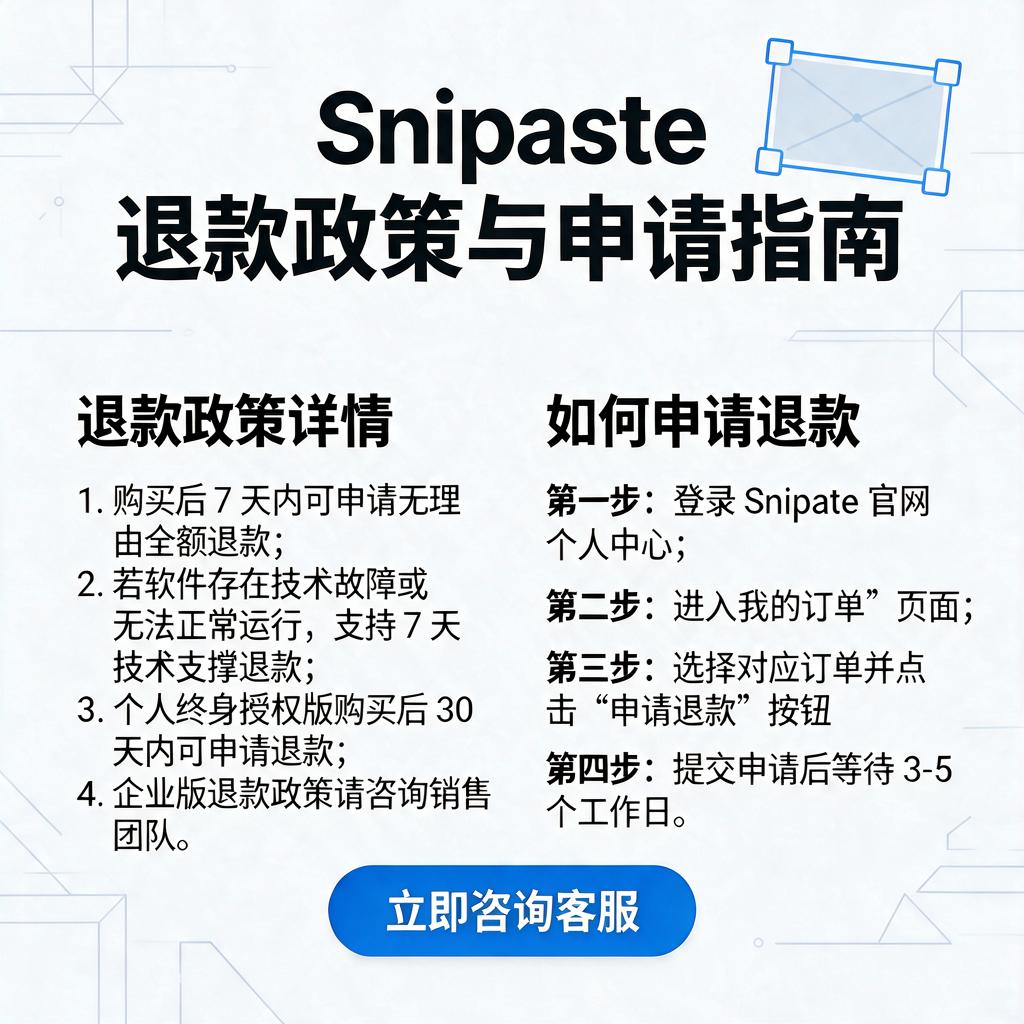 Snipaste退款政策是怎样的?如何申请退款?