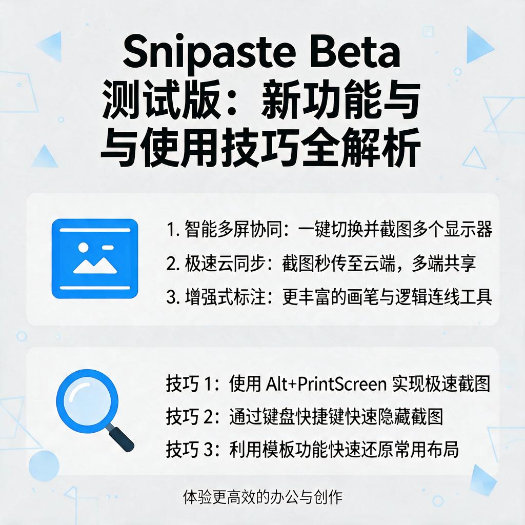 Snipaste Beta测试版有哪些新功能和使用技巧？