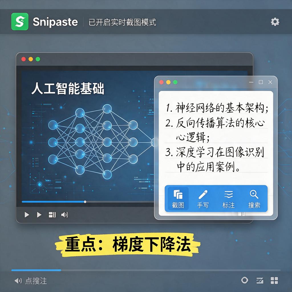如何用Snipaste高效记录网课视频笔记？