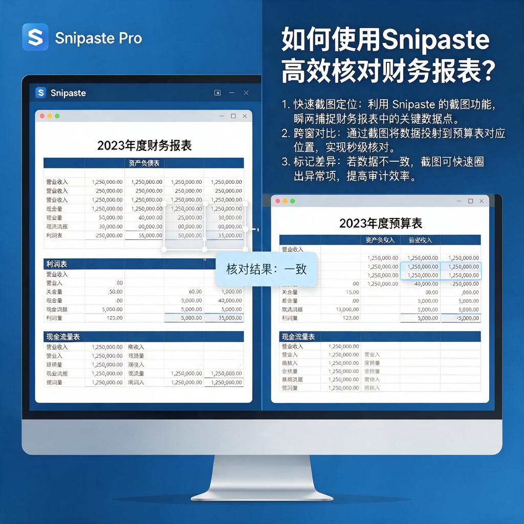 如何使用Snipaste高效核对财务报表？