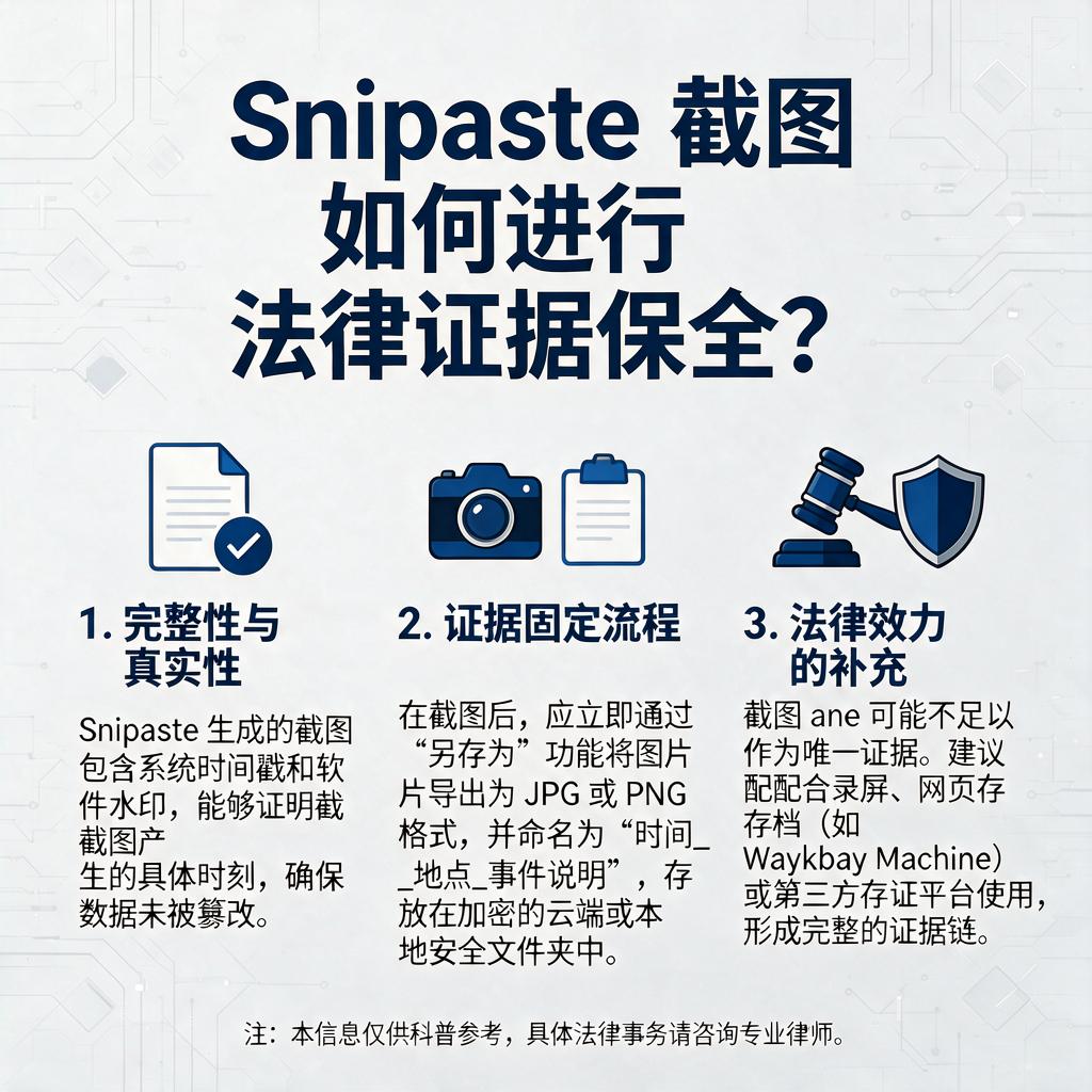 Snipaste截图如何进行法律证据保全？