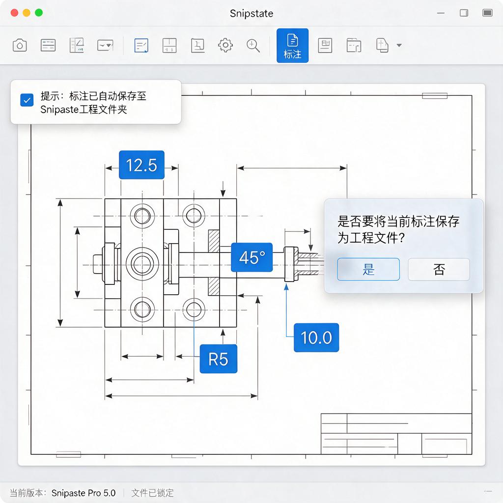 Snipaste工程图纸标注怎么操作并保存？
