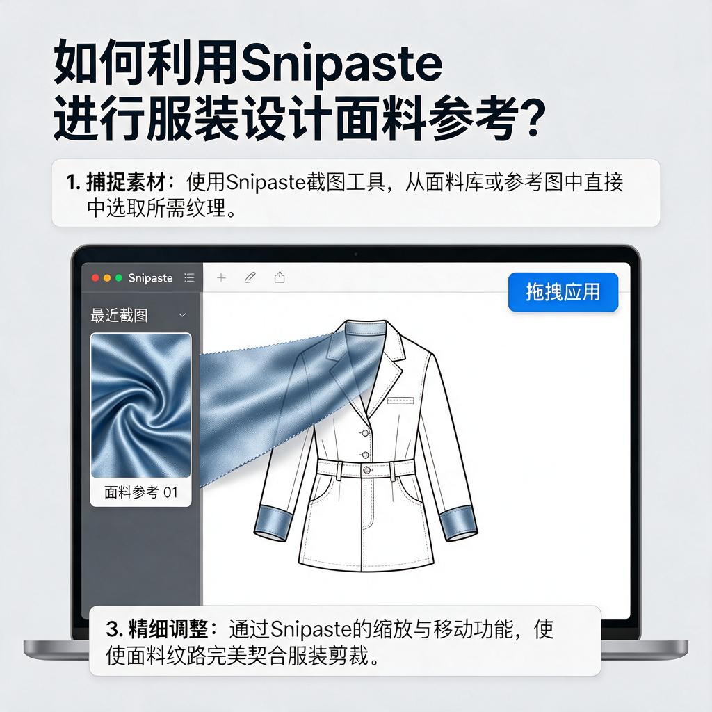 如何利用Snipaste进行服装设计面料参考？