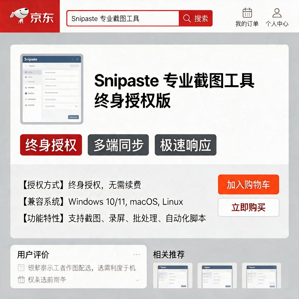 如何在京东查看Snipaste商品参数？