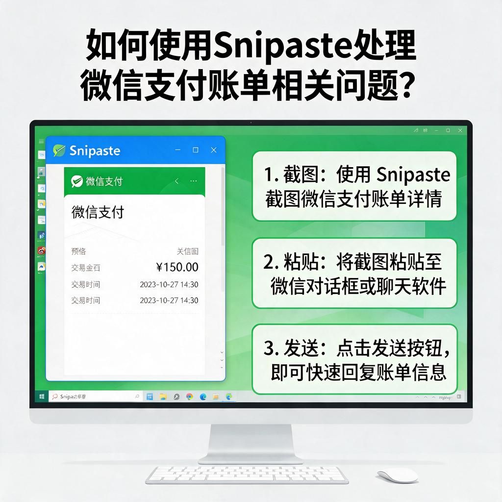 如何使用Snipaste处理微信支付账单相关问题？
