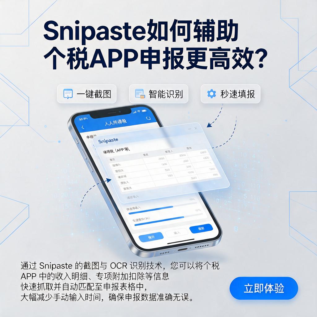 Snipaste如何辅助个税APP申报更高效？