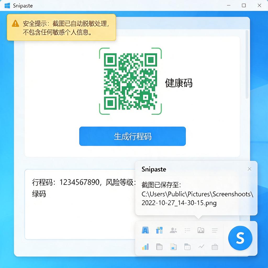 Snipaste如何安全高效地截图健康码行程码？